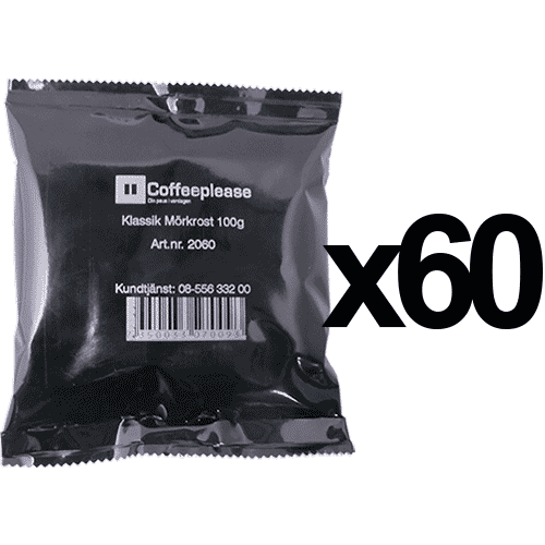 Coffeeplease mørkristet formalet filterkaffe 100g x60