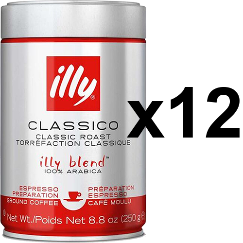 illy Espresso dåse formalet kaffe 250g x12