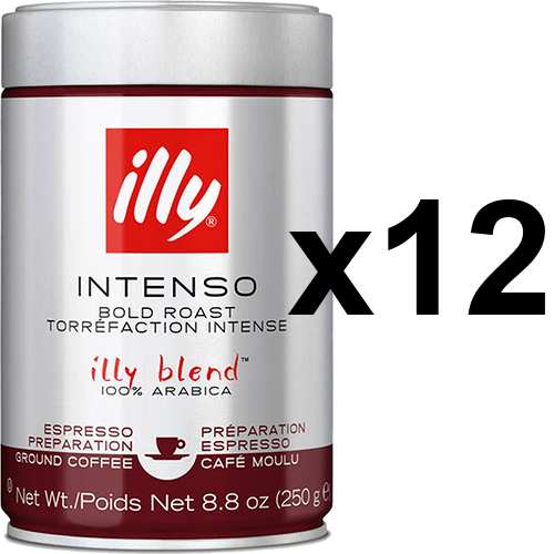 illy Espresso mørkristet formalet kaffe 250g x12